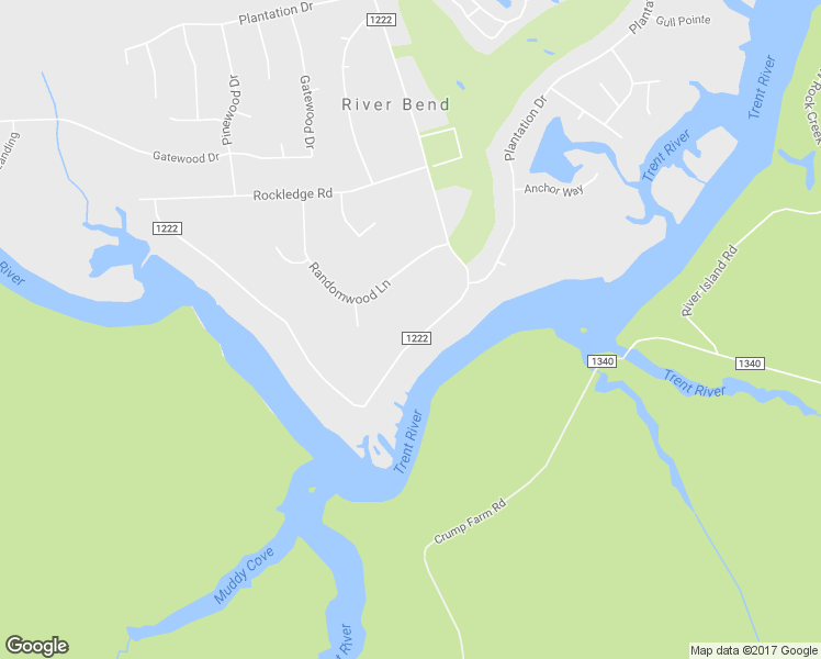 map of restaurants, bars, coffee shops, grocery stores, and more near 223 Shoreline Drive in New Bern