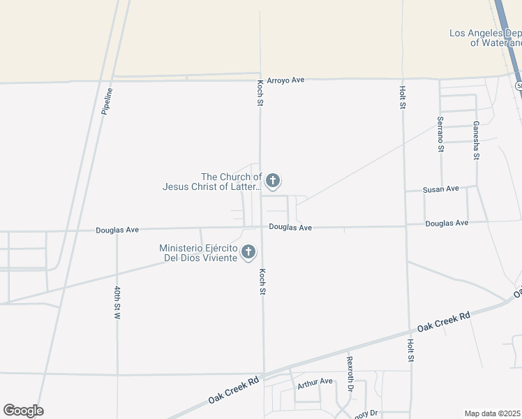 map of restaurants, bars, coffee shops, grocery stores, and more near Koch Street in Mojave
