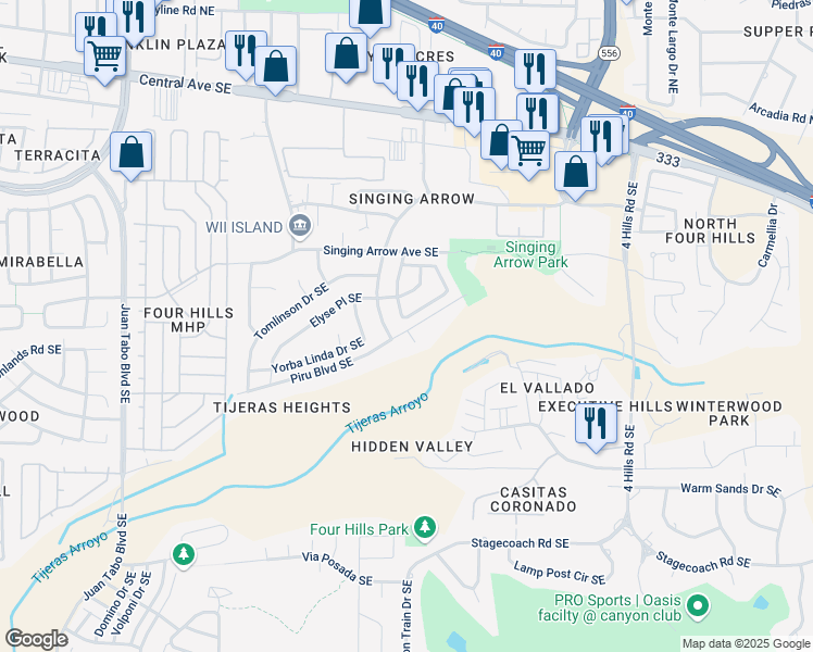 map of restaurants, bars, coffee shops, grocery stores, and more near 617 Nathan Street Southeast in Albuquerque