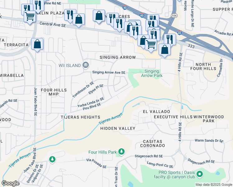 map of restaurants, bars, coffee shops, grocery stores, and more near 617 Nathan Street Southeast in Albuquerque