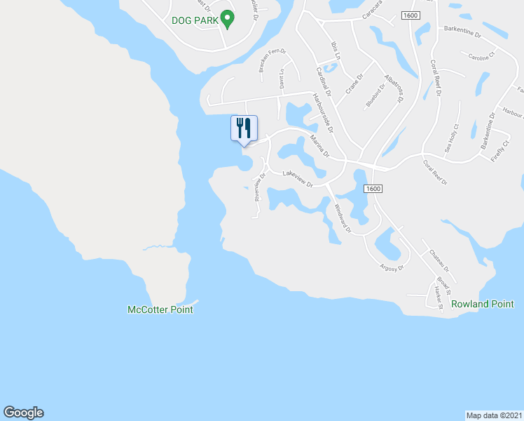 map of restaurants, bars, coffee shops, grocery stores, and more near 9121 Riverview Drive in New Bern