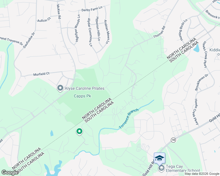 map of restaurants, bars, coffee shops, grocery stores, and more near Alydar Commons Lane in Charlotte