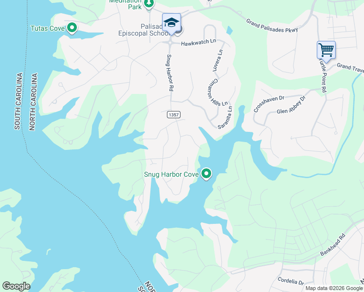 map of restaurants, bars, coffee shops, grocery stores, and more near 18354 New Mark Avenue in Charlotte