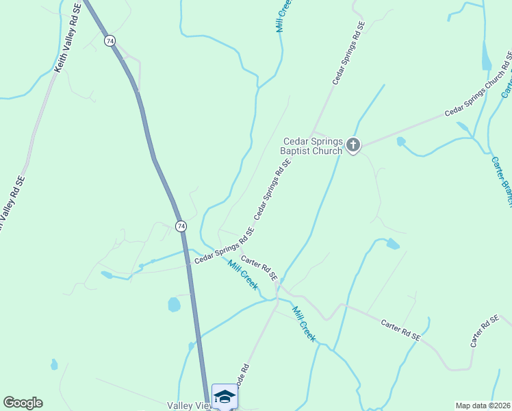 map of restaurants, bars, coffee shops, grocery stores, and more near 972 Cedar Springs Road Southeast in Cleveland