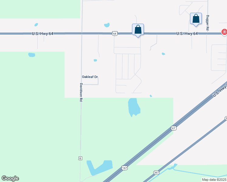 map of restaurants, bars, coffee shops, grocery stores, and more near 137 Meadow Drive in Beebe