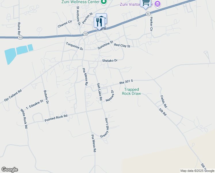 map of restaurants, bars, coffee shops, grocery stores, and more near 8 Route 301 South in Zuni