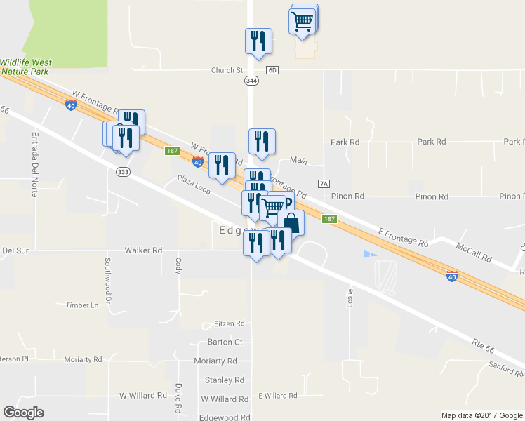 map of restaurants, bars, coffee shops, grocery stores, and more near 4 Highway 344 in Edgewood