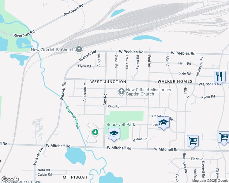 map of restaurants, bars, coffee shops, grocery stores, and more near 639 Harahan Road in Memphis