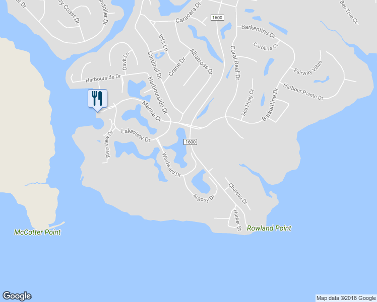 map of restaurants, bars, coffee shops, grocery stores, and more near 7221 Windward Drive in New Bern