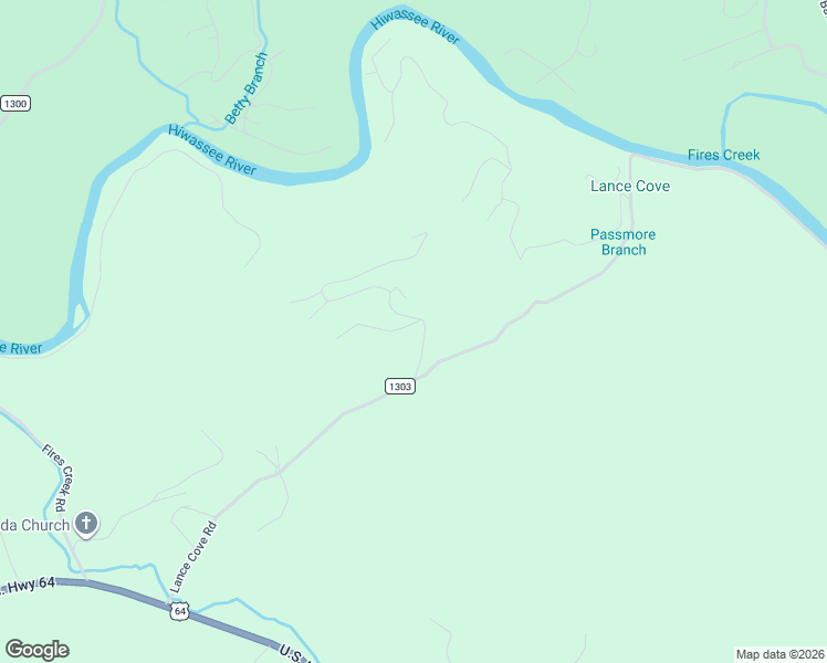 map of restaurants, bars, coffee shops, grocery stores, and more near 145 Thunder Road in Hayesville
