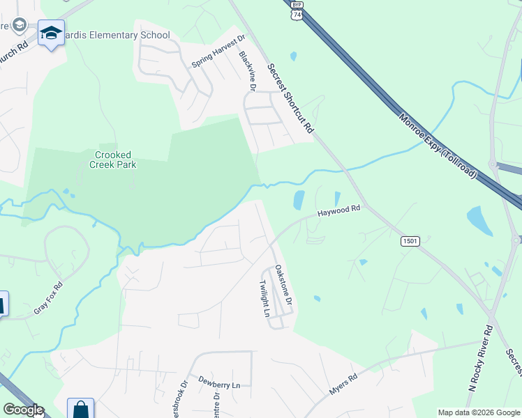 map of restaurants, bars, coffee shops, grocery stores, and more near 1017 Little Rock Court in Monroe