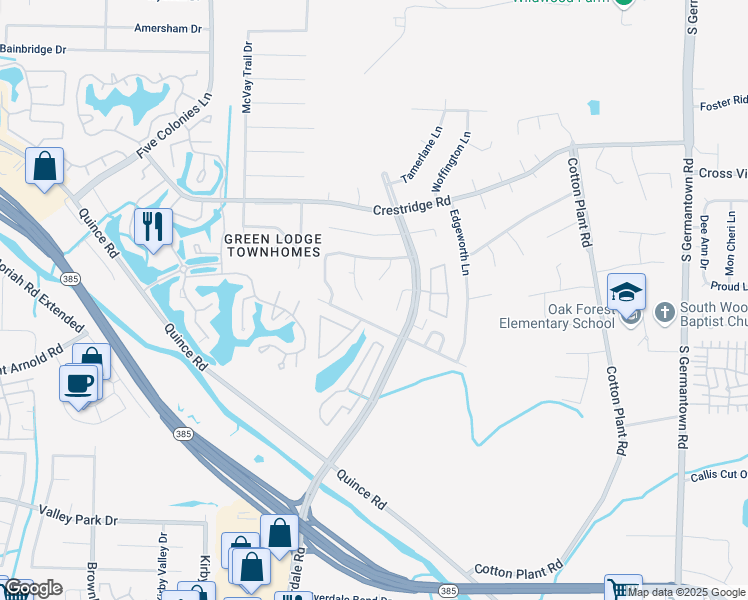 map of restaurants, bars, coffee shops, grocery stores, and more near 3154 Belsfield Cove in Memphis