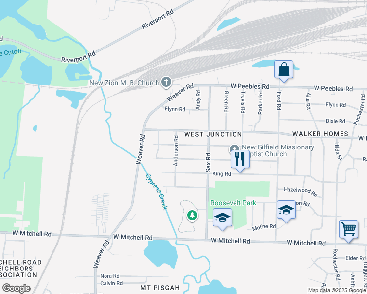 map of restaurants, bars, coffee shops, grocery stores, and more near 731 Harahan Road in Memphis