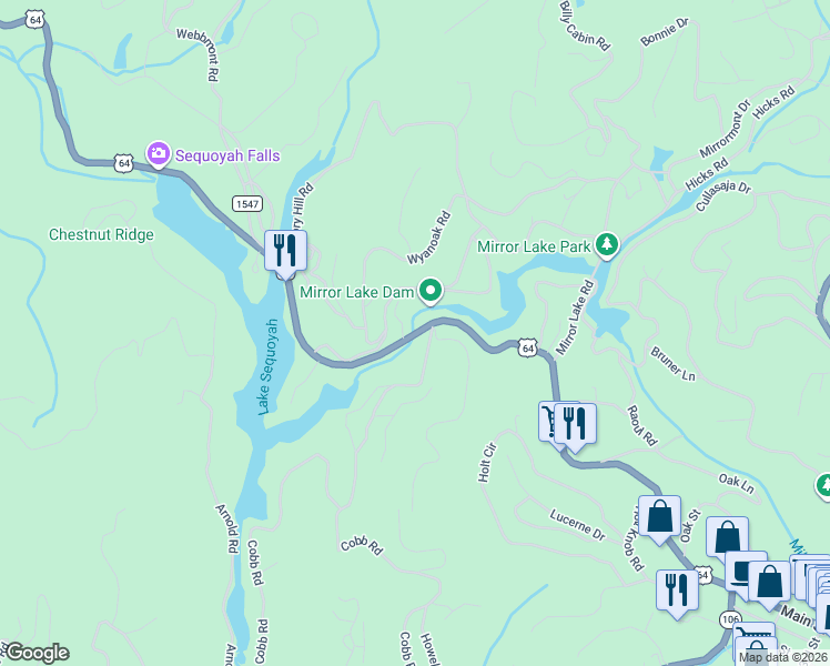 map of restaurants, bars, coffee shops, grocery stores, and more near 48 Vinca Lane in Highlands