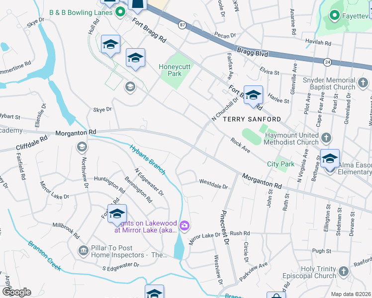 map of restaurants, bars, coffee shops, grocery stores, and more near in Fayetteville