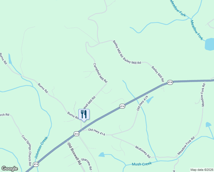 map of restaurants, bars, coffee shops, grocery stores, and more near 222 Campbell Mill Road in Travelers Rest
