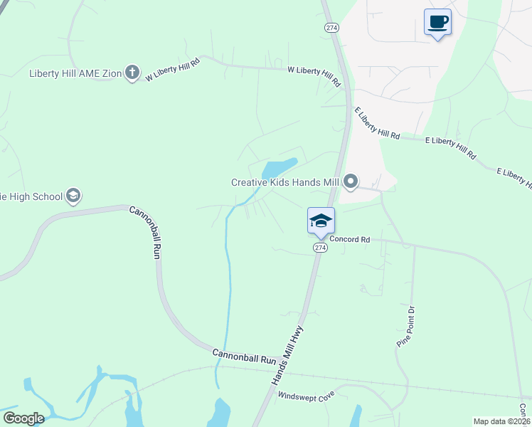 map of restaurants, bars, coffee shops, grocery stores, and more near 5273 Golden Pond Drive in York