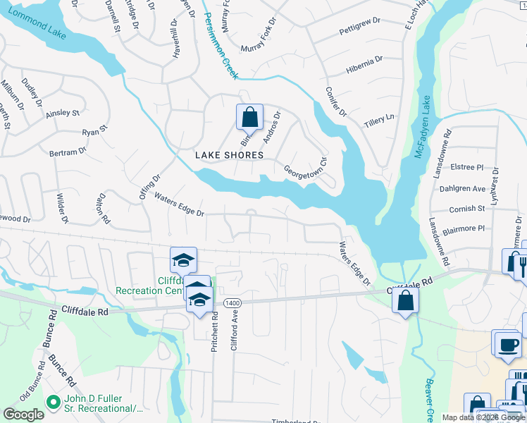 map of restaurants, bars, coffee shops, grocery stores, and more near 318 Edgeway Loop in Fayetteville