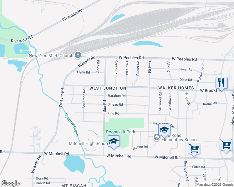 map of restaurants, bars, coffee shops, grocery stores, and more near 639 Harahan Road in Memphis