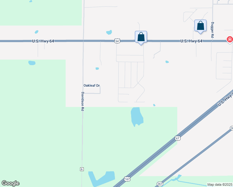 map of restaurants, bars, coffee shops, grocery stores, and more near 137 Meadow Drive in Beebe