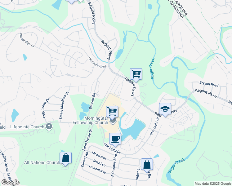 map of restaurants, bars, coffee shops, grocery stores, and more near 1090 Zenith Avenue in Fort Mill