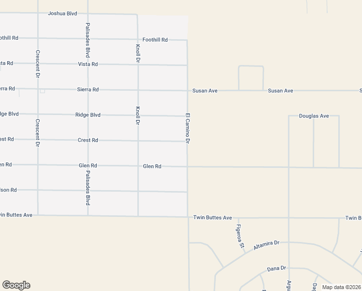 map of restaurants, bars, coffee shops, grocery stores, and more near Crest Road in California City