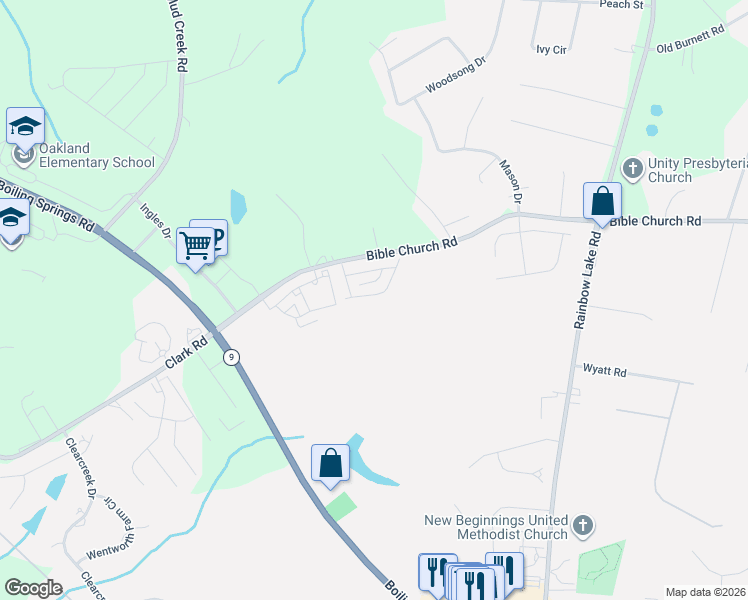 map of restaurants, bars, coffee shops, grocery stores, and more near 4071 State Road S-42-822 in Boiling Springs