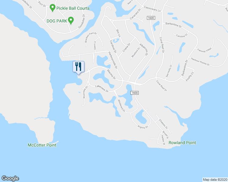 map of restaurants, bars, coffee shops, grocery stores, and more near 7182 Windward Drive in New Bern