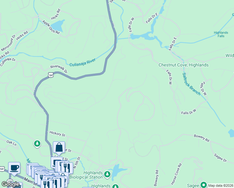 map of restaurants, bars, coffee shops, grocery stores, and more near 3 Sherwood Forest Road in Highlands