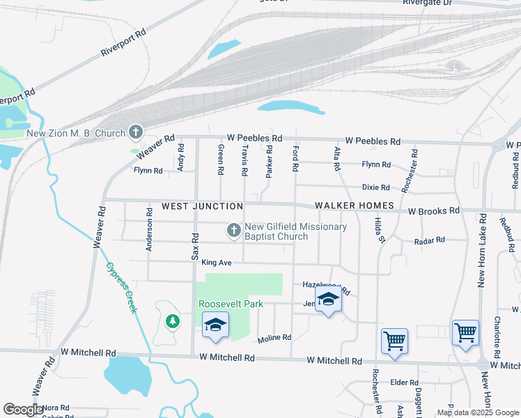 map of restaurants, bars, coffee shops, grocery stores, and more near 554 Nonconnah Road in Memphis