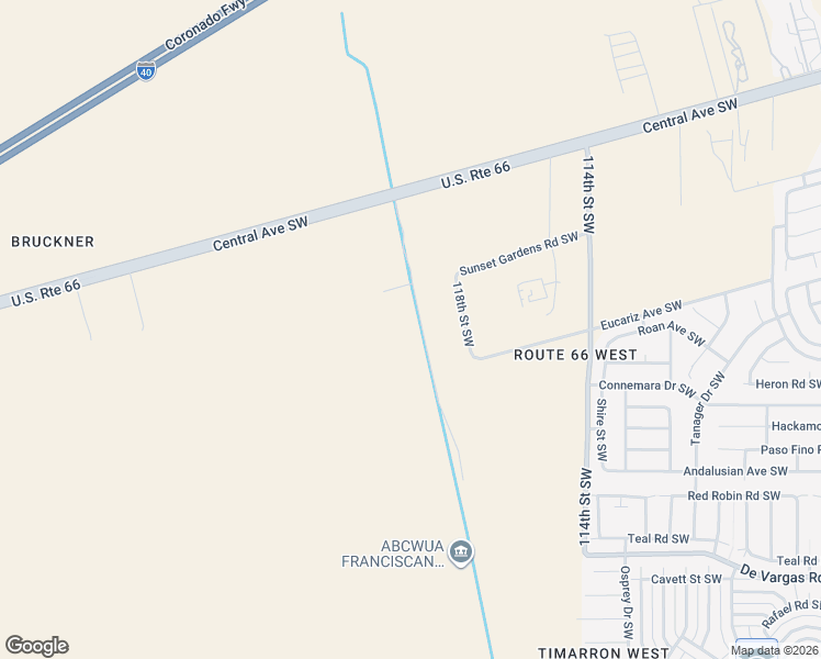 map of restaurants, bars, coffee shops, grocery stores, and more near 99999 Sunset Gardens Road Southwest in Albuquerque