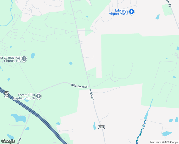 map of restaurants, bars, coffee shops, grocery stores, and more near 3802 Poplin Road in Unincorporated