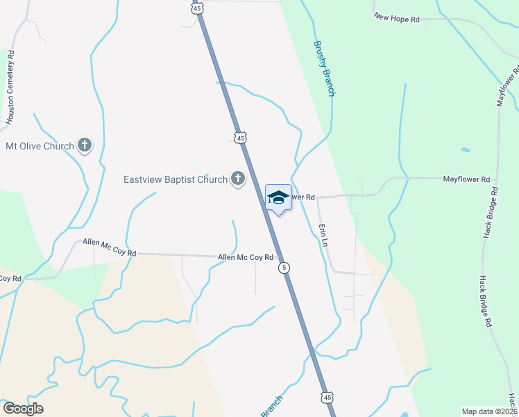 map of restaurants, bars, coffee shops, grocery stores, and more near 7749 U.S. 45 in Ramer