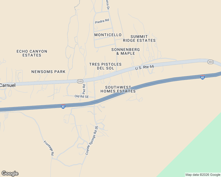 map of restaurants, bars, coffee shops, grocery stores, and more near 7 Whittier Place Southeast in Albuquerque
