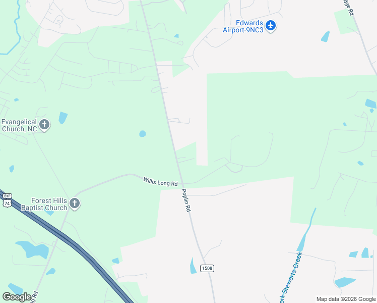 map of restaurants, bars, coffee shops, grocery stores, and more near 3802 Poplin Road in Unincorporated