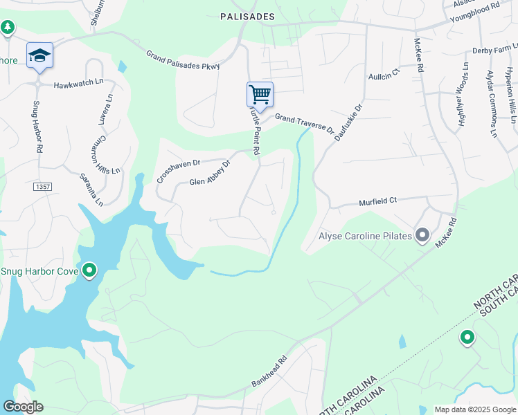map of restaurants, bars, coffee shops, grocery stores, and more near 14213 Carlton Woods Lane in Charlotte