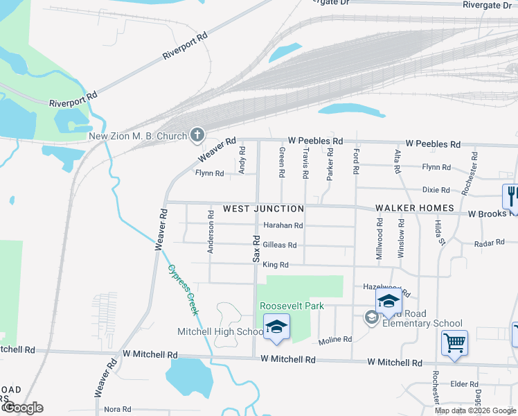 map of restaurants, bars, coffee shops, grocery stores, and more near 686 Nonconnah Road in Memphis