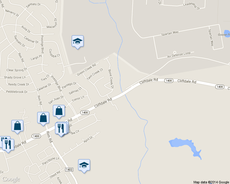 map of restaurants, bars, coffee shops, grocery stores, and more near 6865 Bone Creek Drive in Fayetteville