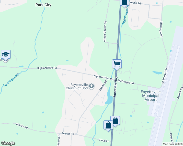 map of restaurants, bars, coffee shops, grocery stores, and more near 25 Highland Rim Rd in Fayetteville