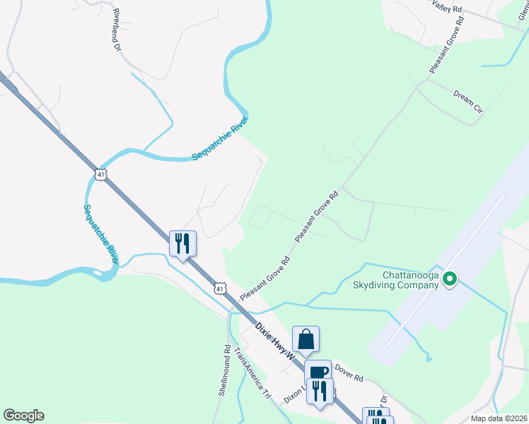 map of restaurants, bars, coffee shops, grocery stores, and more near 248 Pleasant View Circle in Jasper