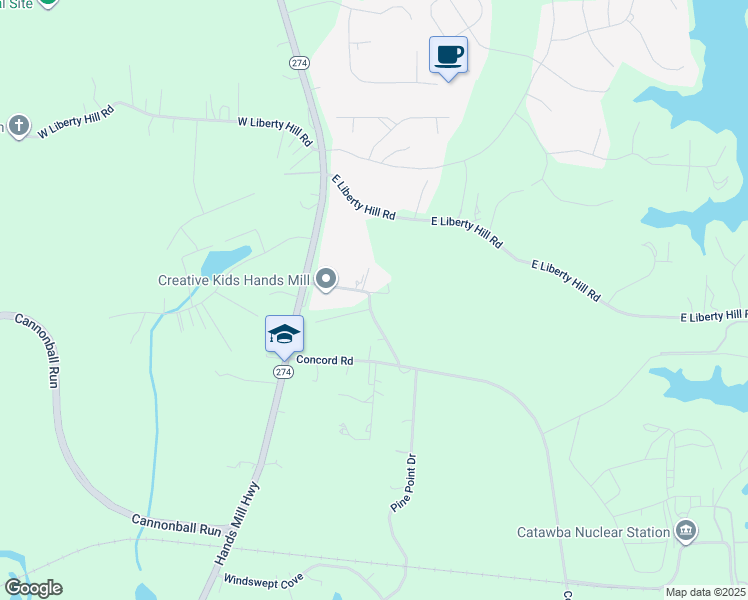 map of restaurants, bars, coffee shops, grocery stores, and more near 3228 Ferguson Long Road in York