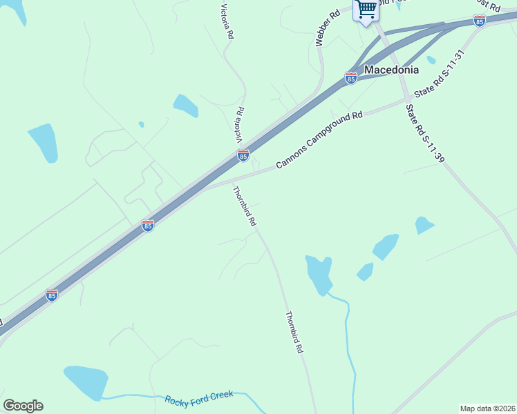 map of restaurants, bars, coffee shops, grocery stores, and more near 131 Thornbird Road in Cowpens