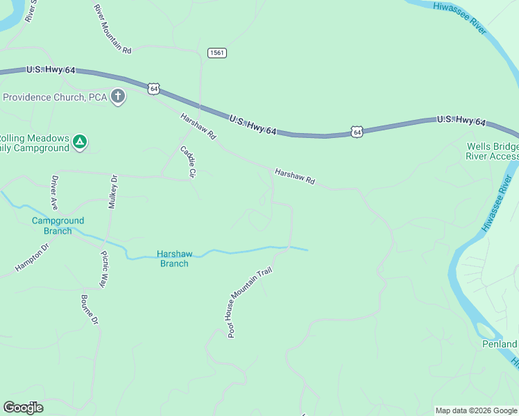 map of restaurants, bars, coffee shops, grocery stores, and more near 94 Smoke Rise Drive in Murphy