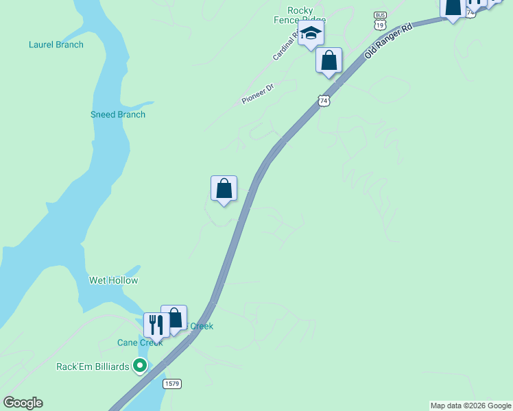 map of restaurants, bars, coffee shops, grocery stores, and more near 2340 U.S. 64 in Murphy
