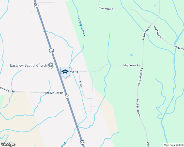 map of restaurants, bars, coffee shops, grocery stores, and more near 329 Mayflower Road in Ramer