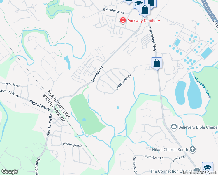 map of restaurants, bars, coffee shops, grocery stores, and more near 12021 Virginia Pine Lane in Pineville