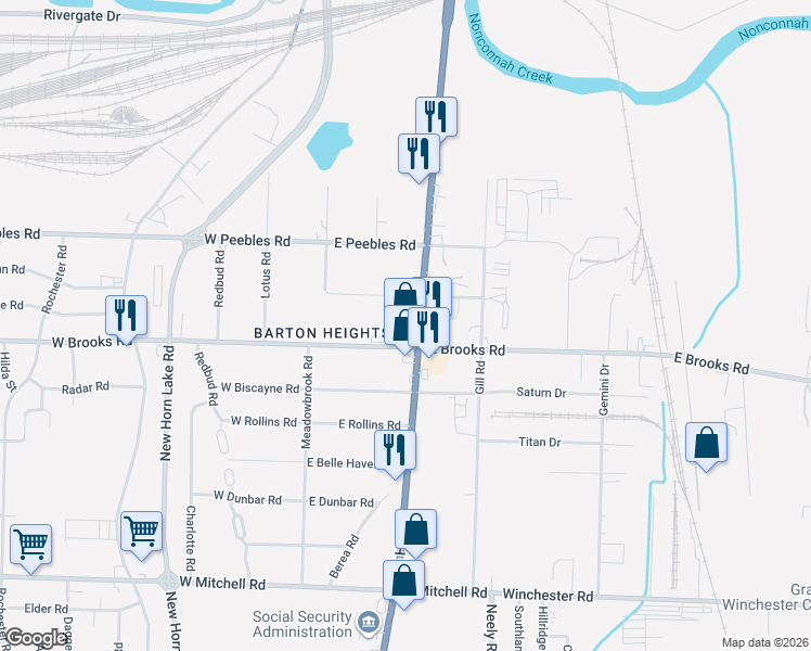 map of restaurants, bars, coffee shops, grocery stores, and more near 3119 South 3rd Street in Memphis