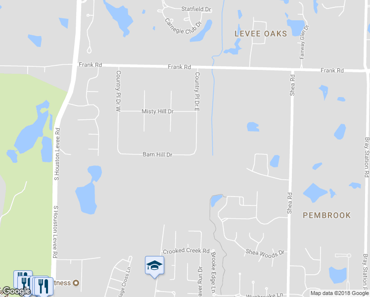 map of restaurants, bars, coffee shops, grocery stores, and more near 10250 Barn Hill Drive in Collierville