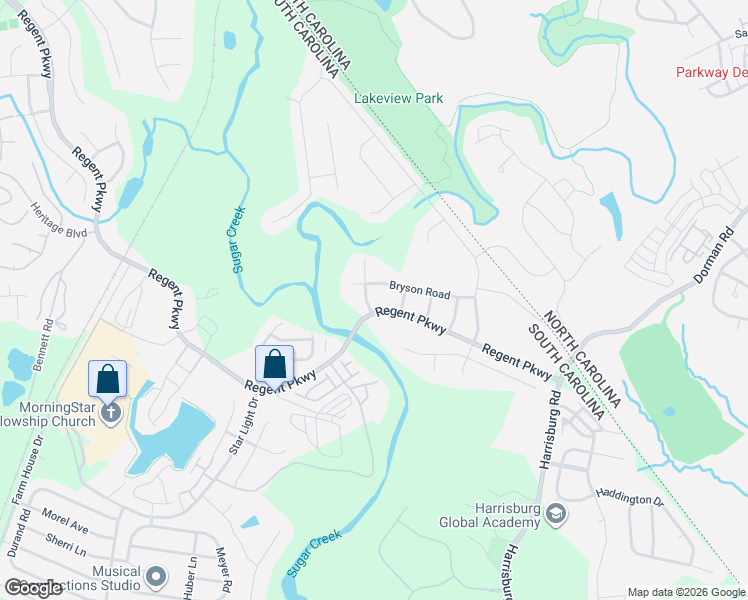 map of restaurants, bars, coffee shops, grocery stores, and more near 7008 Shaw Court in Fort Mill