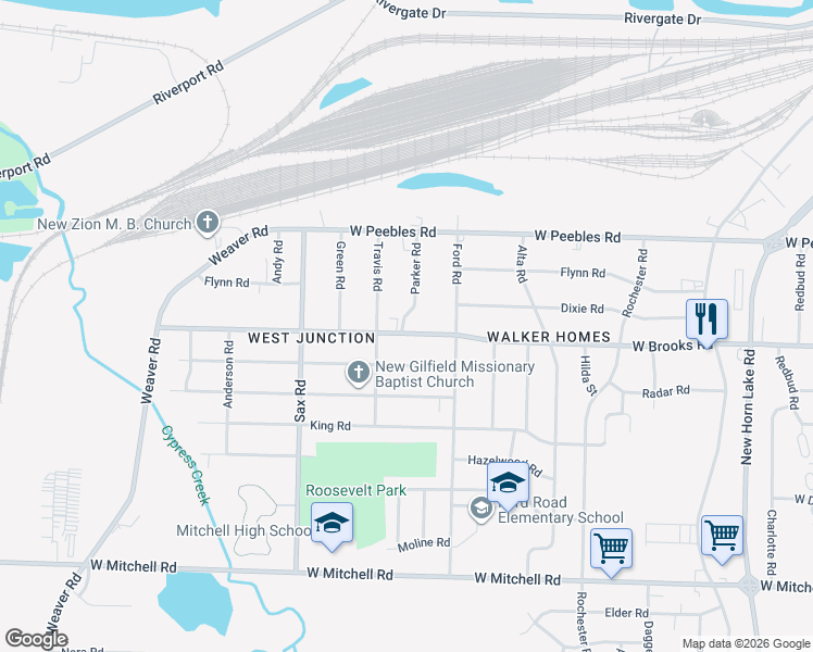 map of restaurants, bars, coffee shops, grocery stores, and more near 554 Nonconnah Road in Memphis
